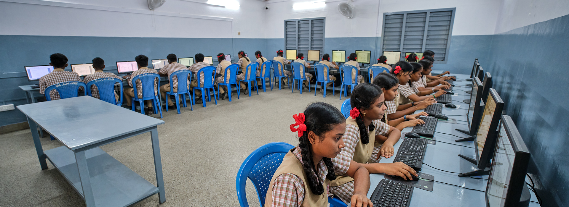 Students playing sports