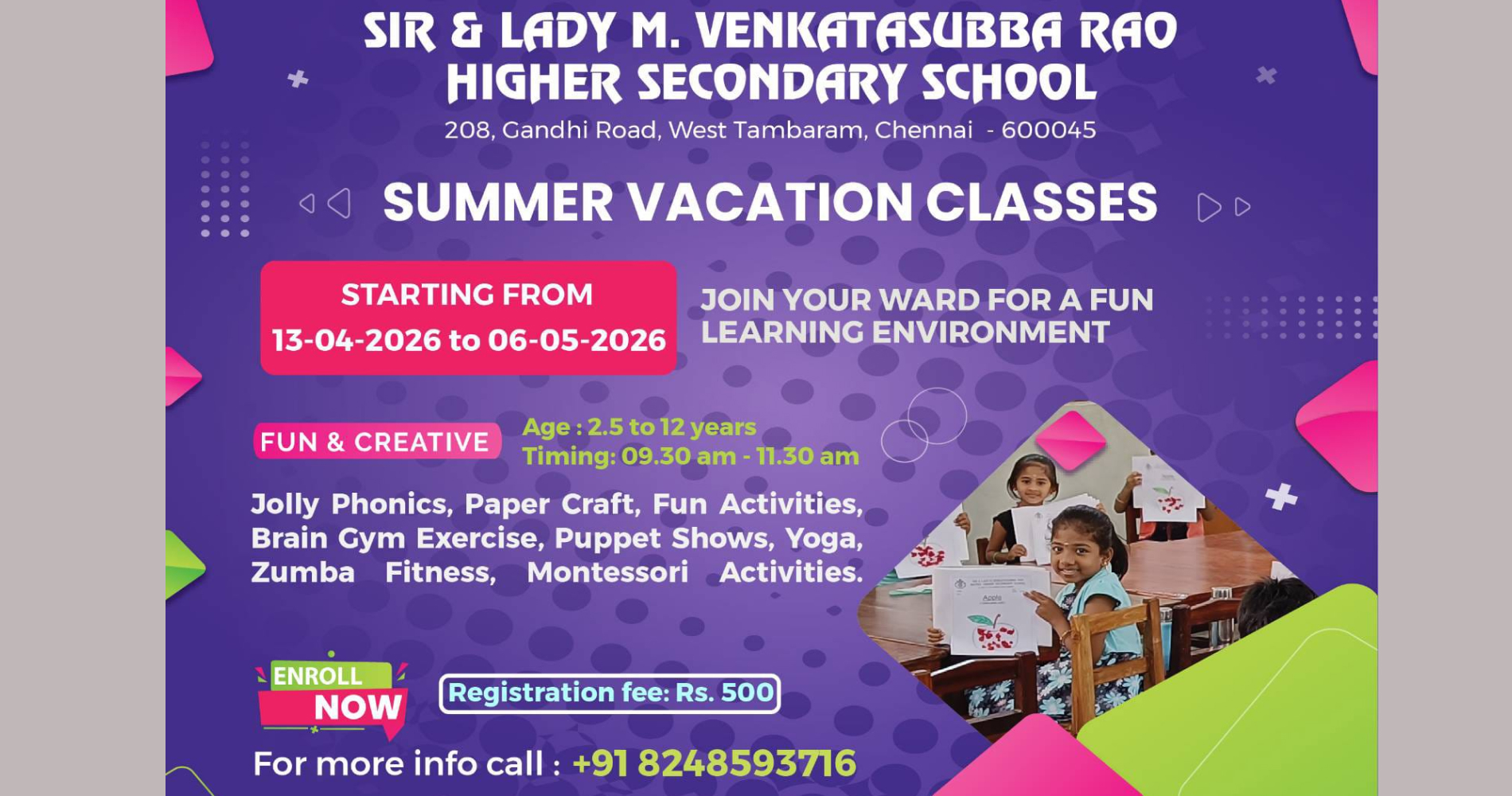 Summer Vacation Classes